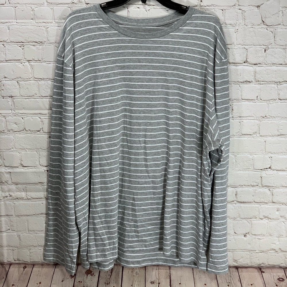 NWOT Joe Fresh Striped Grey Long Sleeve T Shirt 2X